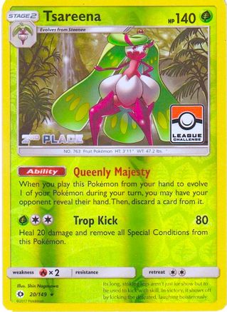 Tsareena (20/149) (League 2nd Place) [Sun & Moon: Base Set]-1