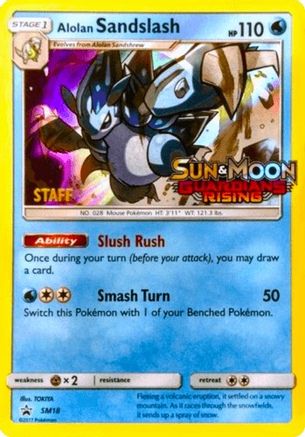 Alolan Sandslash (SM18) (Staff Prerelease Promo) [Sun & Moon: Black Star Promos]-1