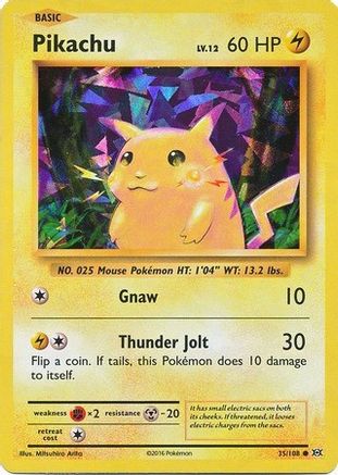 Pikachu (35/108) (Theme Deck Exclusive) (Cracked Ice Holo) [XY: Evolutions]-1