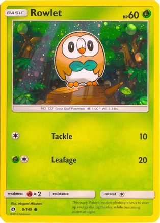 Rowlet (9/149) (Cosmos Holo) [Sun & Moon: Base Set]-1