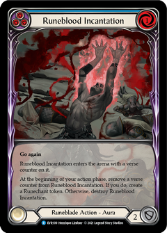 Runeblood Incantation (Blue) [EVR109] (Everfest)  1st Edition Extended Art Rainbow Foil-2