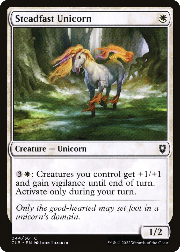Steadfast Unicorn [Commander Legends: Battle for Baldur's Gate]-1
