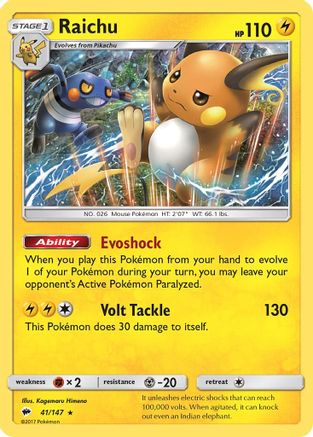 Raichu (41/147) [Sun & Moon: Burning Shadows]-1