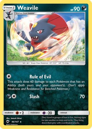 Weavile (86/147) [Sun & Moon: Burning Shadows]-1