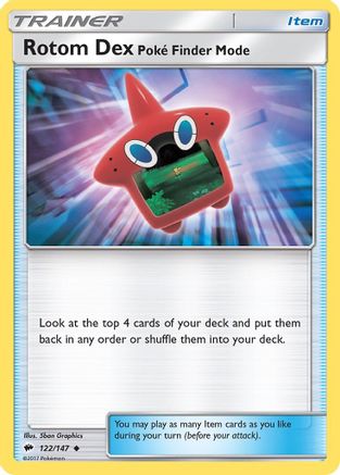 Rotom Dex Poke Finder Mode (122/147) [Sun & Moon: Burning Shadows]-1