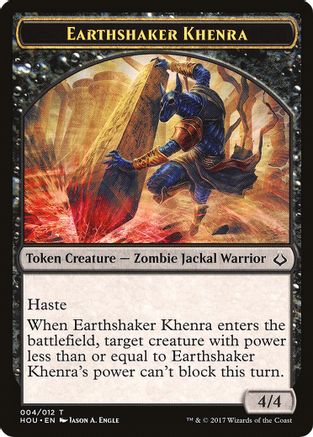 Earthshaker Khenra // Cat Double-Sided Token (HOU-4 // 16) - Hour of Devastation-1