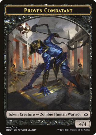 Proven Combatant // Zombie Double-Sided Token (HOU-5 // 20) - Hour of Devastation-1