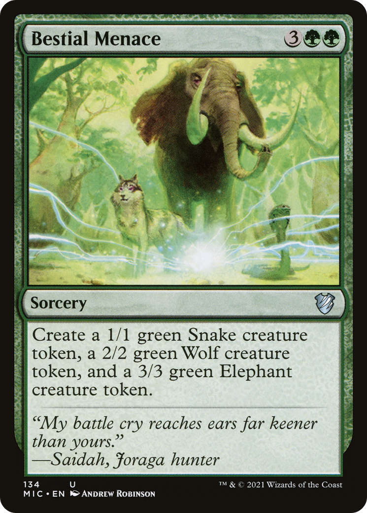 Bestial Menace [Innistrad: Midnight Hunt Commander]-1