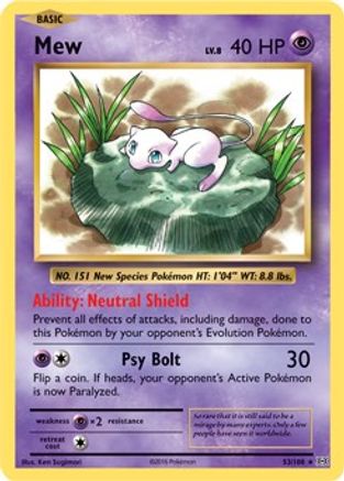 Mew (53/108) (Theme Deck Exclusive) [XY: Evolutions]