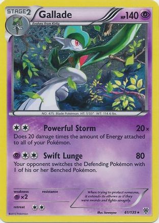 Gallade (61/135) (Cosmos Holo) (Blister Exclusive) [Black & White: Plasma Storm]-1