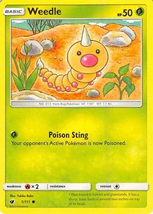 Weedle (1/111) [Sun & Moon: Crimson Invasion]-1