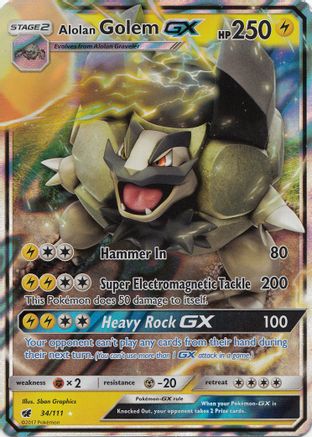 Alolan Golem GX (34/111) [Sun & Moon: Crimson Invasion]-1