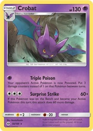 Crobat (56/149) (Prerelease Kit Exclusive) (Theme Deck Exclusive) [Sun & Moon: Base Set]-1