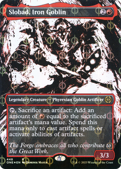 Slobad, Iron Goblin (Borderless Ichor Step-and-Compleat Foil) [Phyrexia: All Will Be One]-1