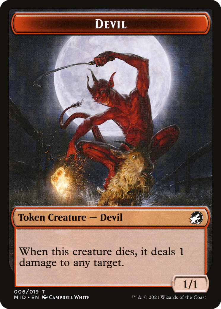 Devil (TMID-006) - Innistrad: Midnight Hunt Tokens-1