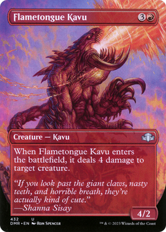 Flametongue Kavu (Borderless Alternate Art) [Dominaria Remastered]-1