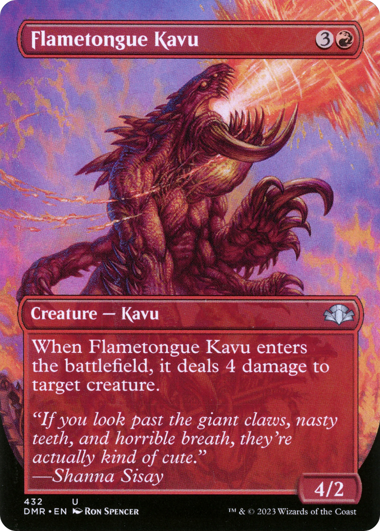 Flametongue Kavu (Borderless Alternate Art) [Dominaria Remastered]-1