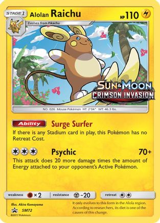 Alolan Raichu (SM72) (Prerelease Promo) [Sun & Moon: Black Star Promos]-1