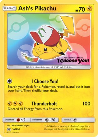 Ash's Pikachu (SM108) [Sun & Moon: Black Star Promos]-1