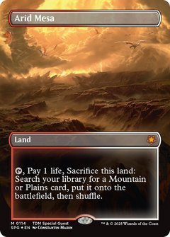 Arid Mesa (Borderless) (Dragonscale Foil) [Tarkir: Dragonstorm Special Guests]-1