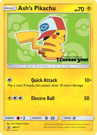 Ash's Pikachu (SM112) [Sun & Moon: Black Star Promos]-1
