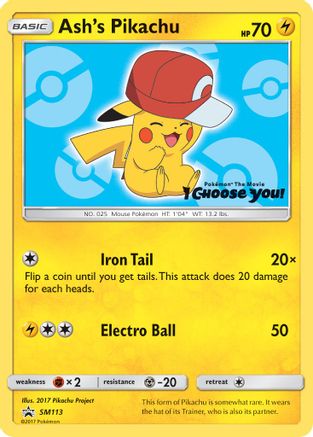 Ash's Pikachu (SM113) [Sun & Moon: Black Star Promos]-1