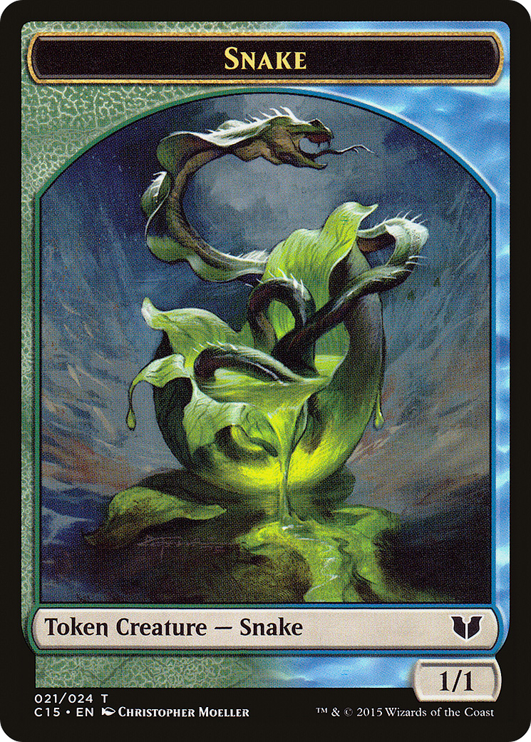 Snake (021) // Saproling Double-Sided Token [Commander 2015 Tokens]-3