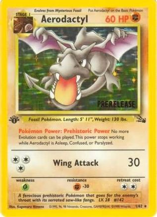 Aerodactyl (1/62) (Prerelease Promo) [Fossil 1st Edition]-1