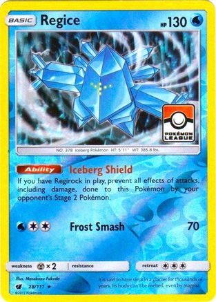 Regice (28/111) (League Promo) [Sun & Moon: Crimson Invasion]-1