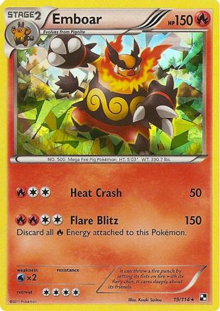 Emboar (19/114) (Cracked Ice Holo) (Theme Deck Exclusive) [Black & White: Base Set]-1
