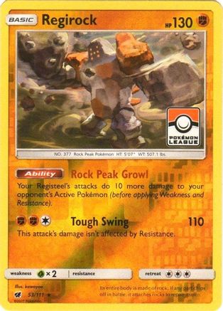 Regirock (53/111) (League Promo) [Sun & Moon: Crimson Invasion]-1
