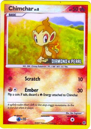 Chimchar (76/130) [Burger King Promos: 2008 Collection]-1