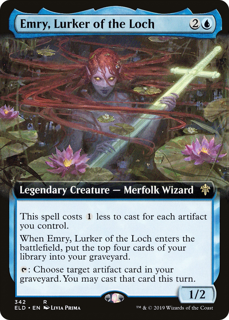 Emry, Lurker of the Loch (Extended Art) [Throne of Eldraine]-1