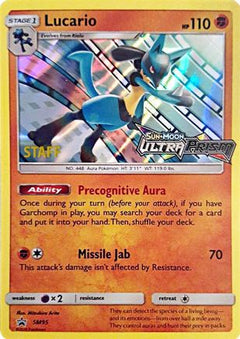 Lucario (SM95) (Staff Prerelease Promo) [Sun & Moon: Black Star Promos]-1