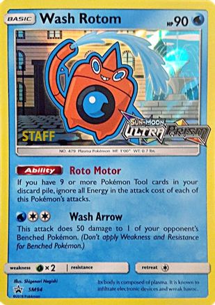 Wash Rotom (SM94) (Staff Prerelease Promo) [Sun & Moon: Black Star Promos]-1
