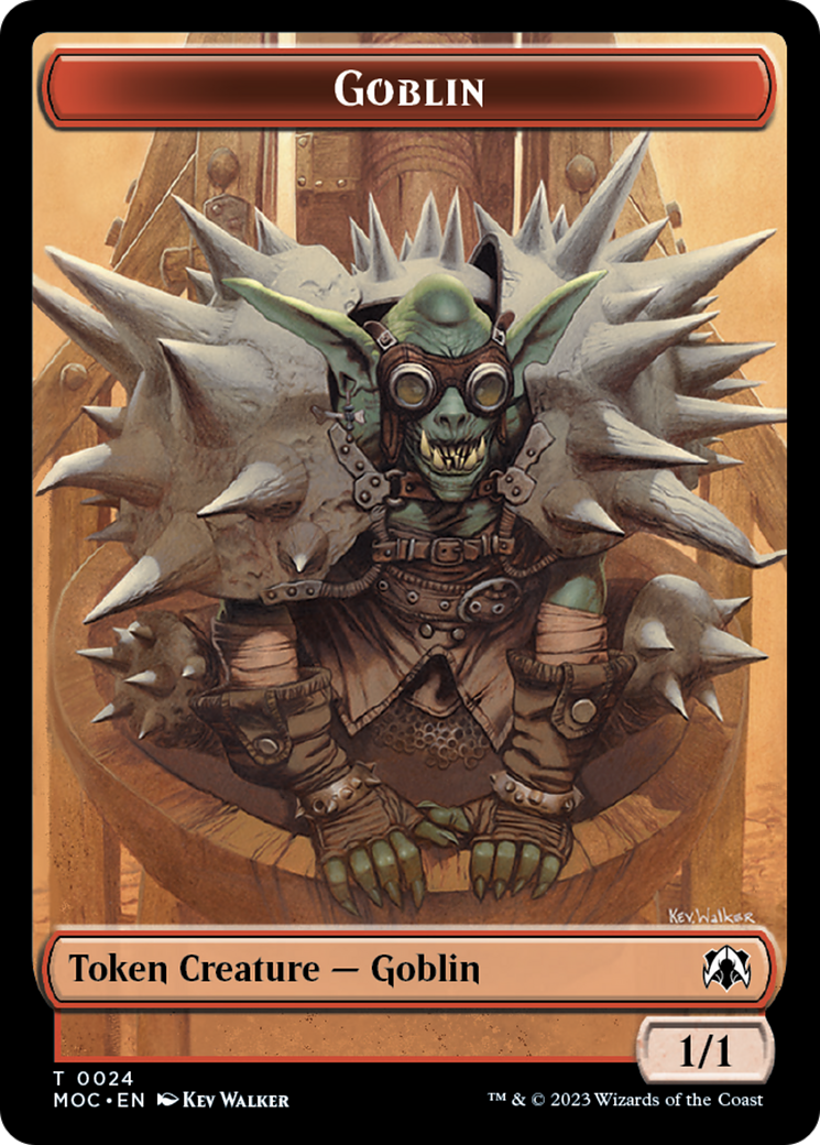 Goblin // Sliver Double-Sided Token [March of the Machine Commander Tokens]-1
