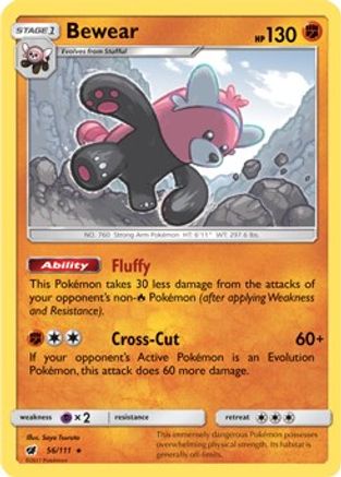 Bewear (56/111) (Prerelease Kit Exclusive) (Theme Deck Exclusive) [Sun & Moon: Crimson Invasion]-1