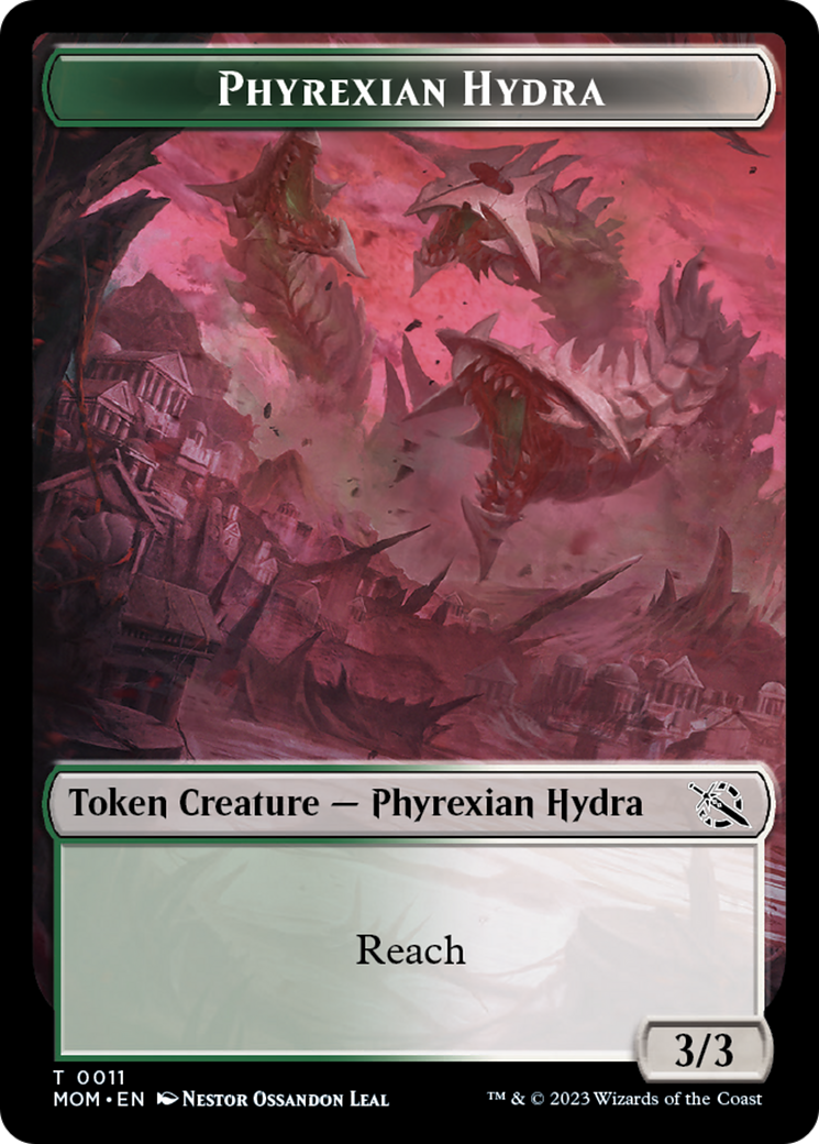 Warrior // Phyrexian Hydra (11) Double-Sided Token [March of the Machine Tokens]-2