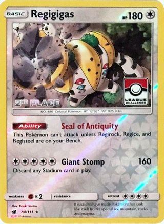 Regigigas (84/111) (League Promo 2nd Place) [Sun & Moon: Crimson Invasion]-1