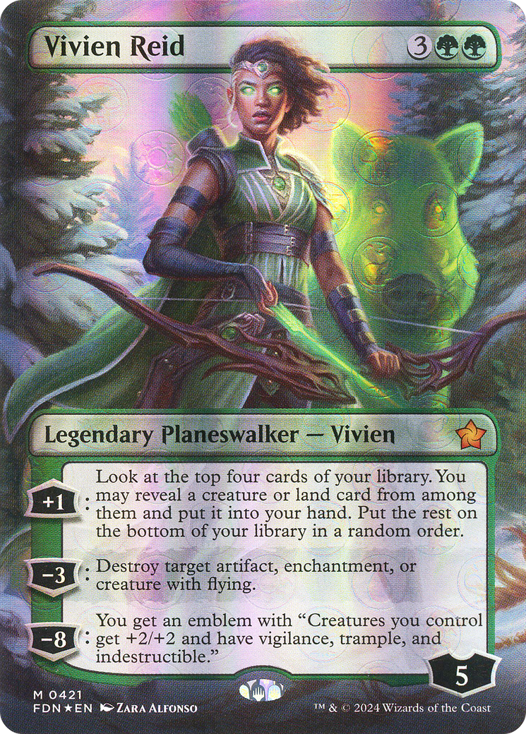 Vivien Reid (Borderless) (Mana Foil) (FDN-421) - Foundations (Borderless) Foil-1
