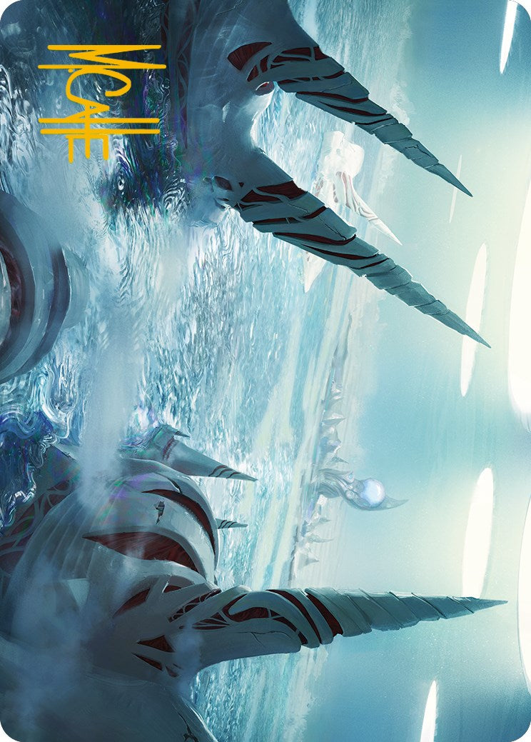 Seachrome Coast Art Card (Gold-Stamped Signature) [Phyrexia: All Will Be One Art Series]-1