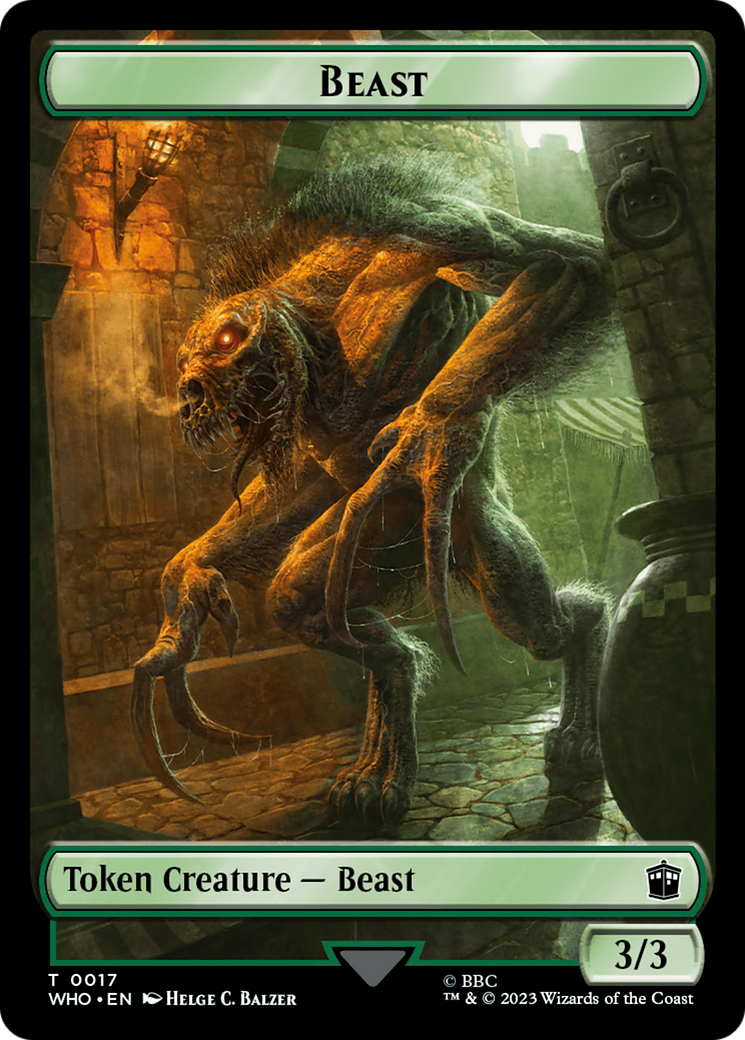 Soldier // Beast Double-Sided Token [Doctor Who Tokens]-2