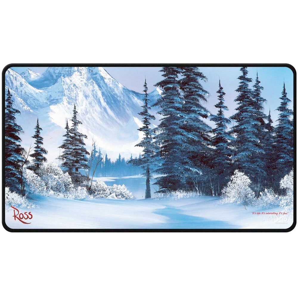 Ultra Pro: Bob Ross - Lakeside Path - Winter Paradise Black Stitched Playmat