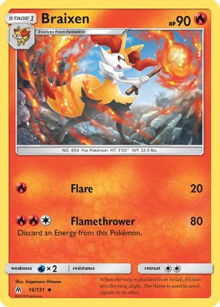 Braixen (16/131) [Sun & Moon: Forbidden Light]-1