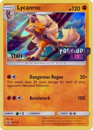 Lycanroc (SM118) (Staff Prerelease Promo) [Sun & Moon: Black Star Promos]-1