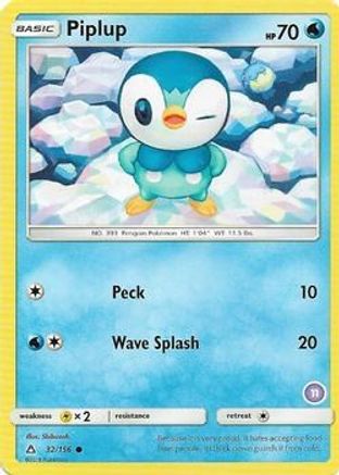 Piplup (32/156) (Deck Exclusive #11) [Sun & Moon: Trainer Kit - Alolan Sandslash]-1