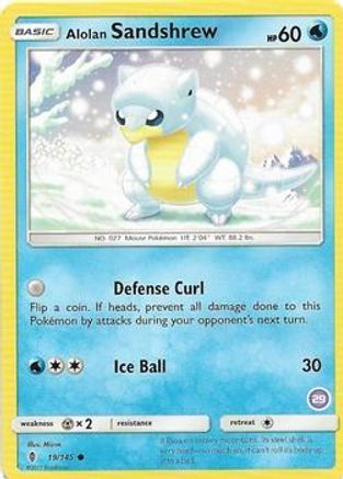 Alolan Sandshrew (19/145) (Deck Exclusive #29) [Sun & Moon: Trainer Kit - Alolan Sandslash]-1