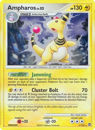 Ampharos (1/132) (Theme Deck Exclusive) [Diamond & Pearl: Secret Wonders]-1
