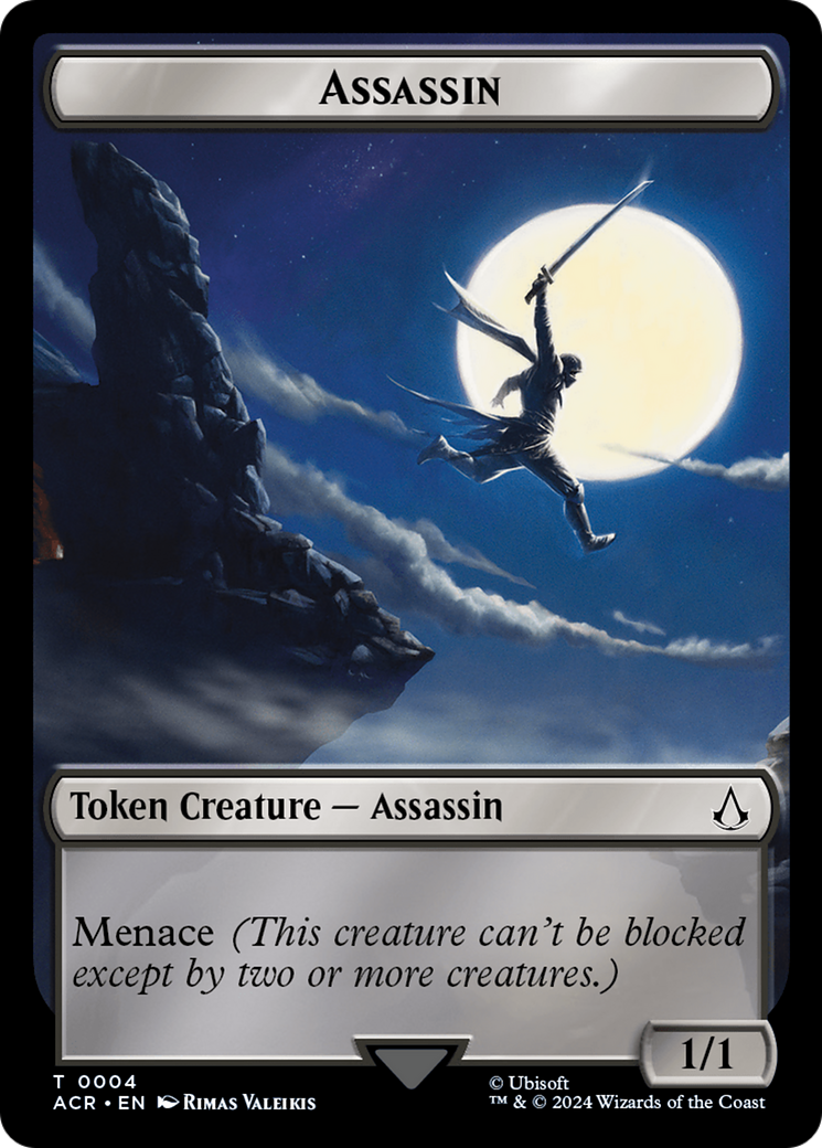 Assassin // Human Rogue Double-Sided Token [Assassin's Creed Tokens]-1