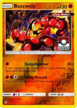 Buzzwole (77/131) (League Promo) [Sun & Moon: Forbidden Light]-1